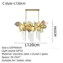 Axyaa Luxury Crystal Chandelier LED Pendant Lamp for Nordic Living Room & Restaurant