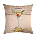 Martini Tequila Print Cushion Cover - Creative Home Decor by Axyaa