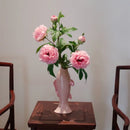 Axyaa Pink Carp Ceramic Vase: Simulated Fish Statue for Home Decoration