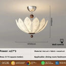 Axyaa Lotus Fabric Pendant Light for Bedroom Living Room Solid Wood Restaurant