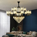 Axyaa Luxury Crystal Chandelier: Modern Duplex Main Lighting for High-Grade Living Room