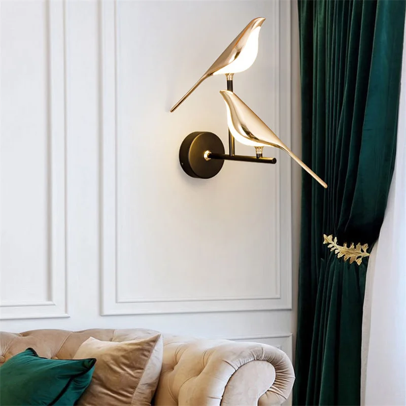 Axya Modern Magpie Wall Sconce: Bedroom Decor LED Light for TV Background