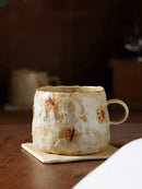 Axya Retro Ceramic Coffee Mugs Set, Handmade Family Drinkware, High Quality Decor
