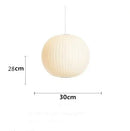 Axyaa Silk Cloth Minimalist Pendant Light White Design Nelson Lamp