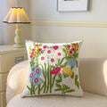 Axyaa Pastoral Flower Embroidered Pillowcase for Sofa and Headboard