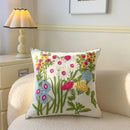 Axyaa Pastoral Flower Embroidered Pillowcase for Sofa and Headboard
