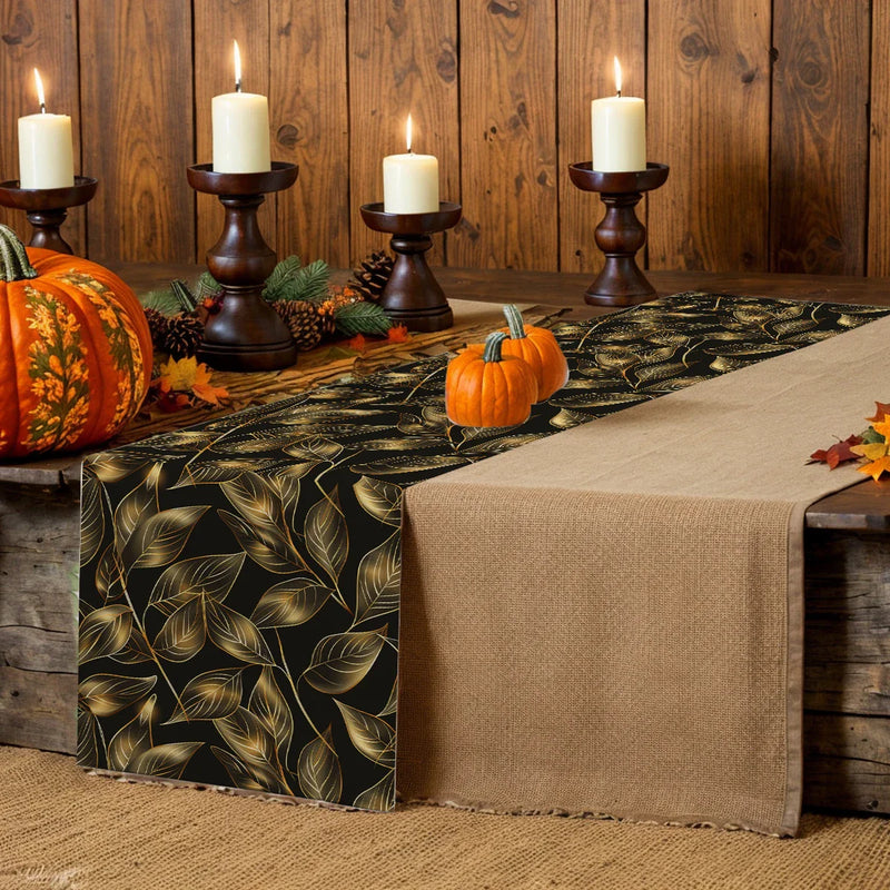 Axyaa Branches Leaves Table Runner for Home Dining and Wedding Party Decor