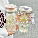 Axyaa Double Drink Plastic Water Bottle with Tea Filter, BPA-free, Leak-proof, 600ML
