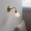 Axyaa Frosted Glass LED Wall Light Switch Socket Indoor Lamp Copper Pared