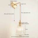 Axyaa Striped Glass LED Wall Sconce - Japanese Vintage Style