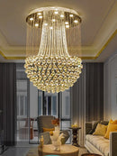 Axyaa Modern Round Crystal Chandelier for Living Room Foyer Dining Room