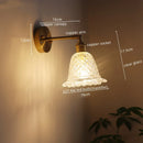 Axyaa Nordic Copper Glass LED Wall Lights Fixture for Balcony Bathroom Bedroom