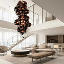 Axyaa Orange Glass Grape Ball Chandeliers: Elegant Villa Hotel Decor