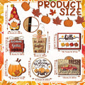 Axyaa Rustic Fall Farmhouse Decor Set: Pumpkin Leaf Garland, Autumn Tabletop Signs