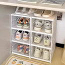 Axyaa Shoe Storage Boxes: Integrated 3-Layer Wall Rack, Transparent Foldable Cabinet