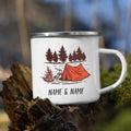 Personalized Caravan Enamel Mug by Axyaa - Camper Coffee Tea Cup