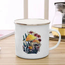 Axyaa Mushroom Enamel Coffee Mug with Handle - Creative Tea Water Cup Ideal for Travel