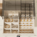 Axyaa 2 in 1 Cosmetic & Jewelry Organizer Drawer Layers Makeup Storage Box