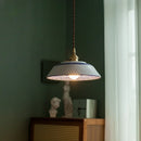 Axyaa Ceramic LED Pendant Light in White with Gold & Copper Accents