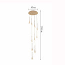 Axyaa Crystal Chandelier Stair Pendant Lamp Modern Living Room Interior Lighting
