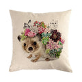 Axyaa Hedgehog Linen Pattern Pillowcase Series