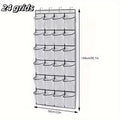 Axyaa Wall-Mounted Shoe Organiser Storage Rack with Mesh Pockets