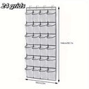 Axyaa Wall-Mounted Shoe Organiser Storage Rack with Mesh Pockets