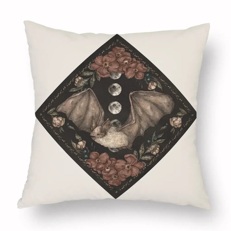 Axyaa Retro Flower Fox Pillowcase in Peach Skin Velvet.
