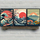 Axyaa Japanese Nature Landscape Canvas Wall Art Prints for Home Decor