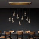 Axyaa Luxury Crystal Raindrop Pendant Light Kitchen Island Brushed Nickel Lighting