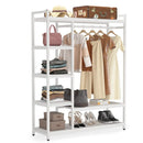 Axyaa 6-Tier Clothes Closet Organizer with Hanging Rod and Shelves