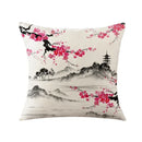 Axyaa New Chinese Style Linen Pillowcase - Ink Landscape Digital Printing