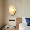 Axyaa Wabi Sabi LED Wall Lamps with Pull Chain Switch, Yellow Travertine Bathroom Mirror Light