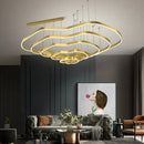 Axyaa Modern Terraces Chandelier Indoor LED Pendant Lamps in Coffee/Gold for Living Room