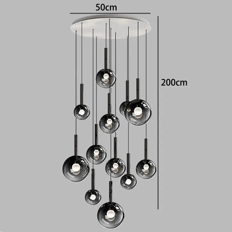 Axyaa Nordic Stair Chandelier Living Room Dining Pendant Ceiling Light Home Indoor Lighting