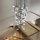 Axyaa LED Staircase Chandeliers: Modern Hanging Lights for Living Room Decor and Indoor Lighting