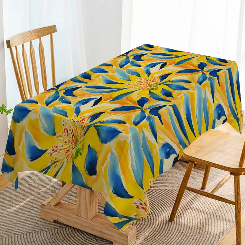 Axyaa Floral Waterproof Tablecloth for Home Decor
