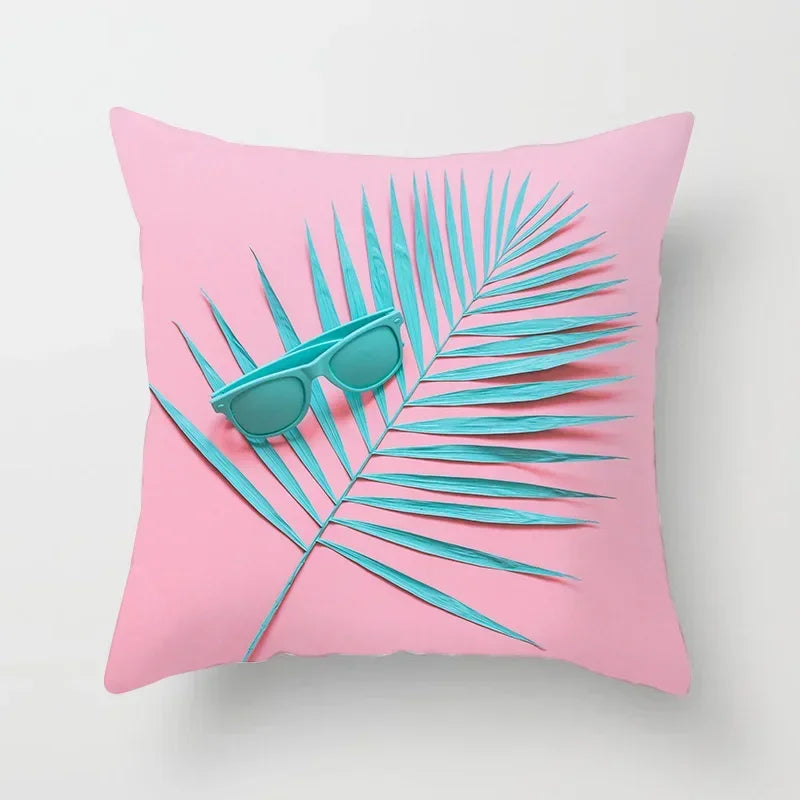 Axyaa Tropical Leaf Print Pillowcase for Living Room Sofa