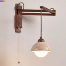 Axyaa Yellow Travertine LED Wall Light Fixture Glass Ball Vintage Industrial Bedroom Lamp