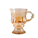 Axyaa Vintage Heart Embossed High-Legged Latte Glass Cup