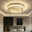 Axyaa Modern Luxury LED Crystal Ceiling Light, Chrome Finish