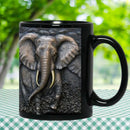 Axyaa Elephant 3D Effect Black Coffee Mug 330ML