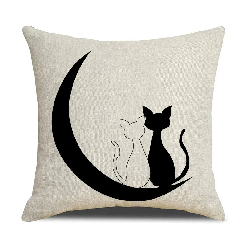 Axyaa Cat Print Cushion Cover for Stylish Home Decor and Comfort