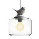 Axyaa Modern White Bird Glass LED Chandelier for Stylish Restaurants