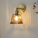 Axyaa Amber Vintage LED Wall Light Up Down Rotate Pull Chain Switch Bedside Lamp