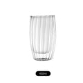 Axyaa Glass Cup Set - Stripe Double Wall High Borosilicate Tea Coffee Mug