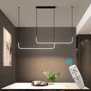 Axyaa Gold LED Strip Chandelier: Modern Hanging Pendant for Kitchen, Restaurant, or Indoor Lighting