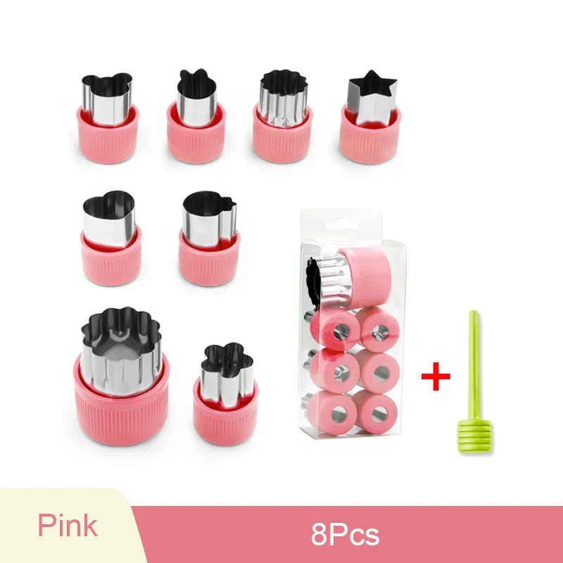 Axyaa Stainless Steel Fruit & Vegetable Cutter Set Heart/Flower Shape Mold