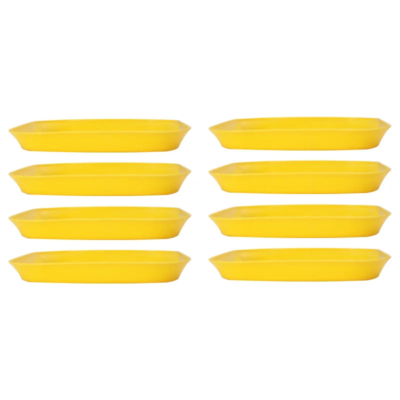Axyaa Yellow Plastic Snack Plate Set for Home Kitchen Restaurant Dessert Fruit
