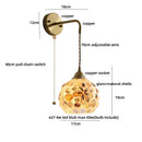 Axyaa Modern Glass Shell Wall Sconce Light with Pull Chain Switch